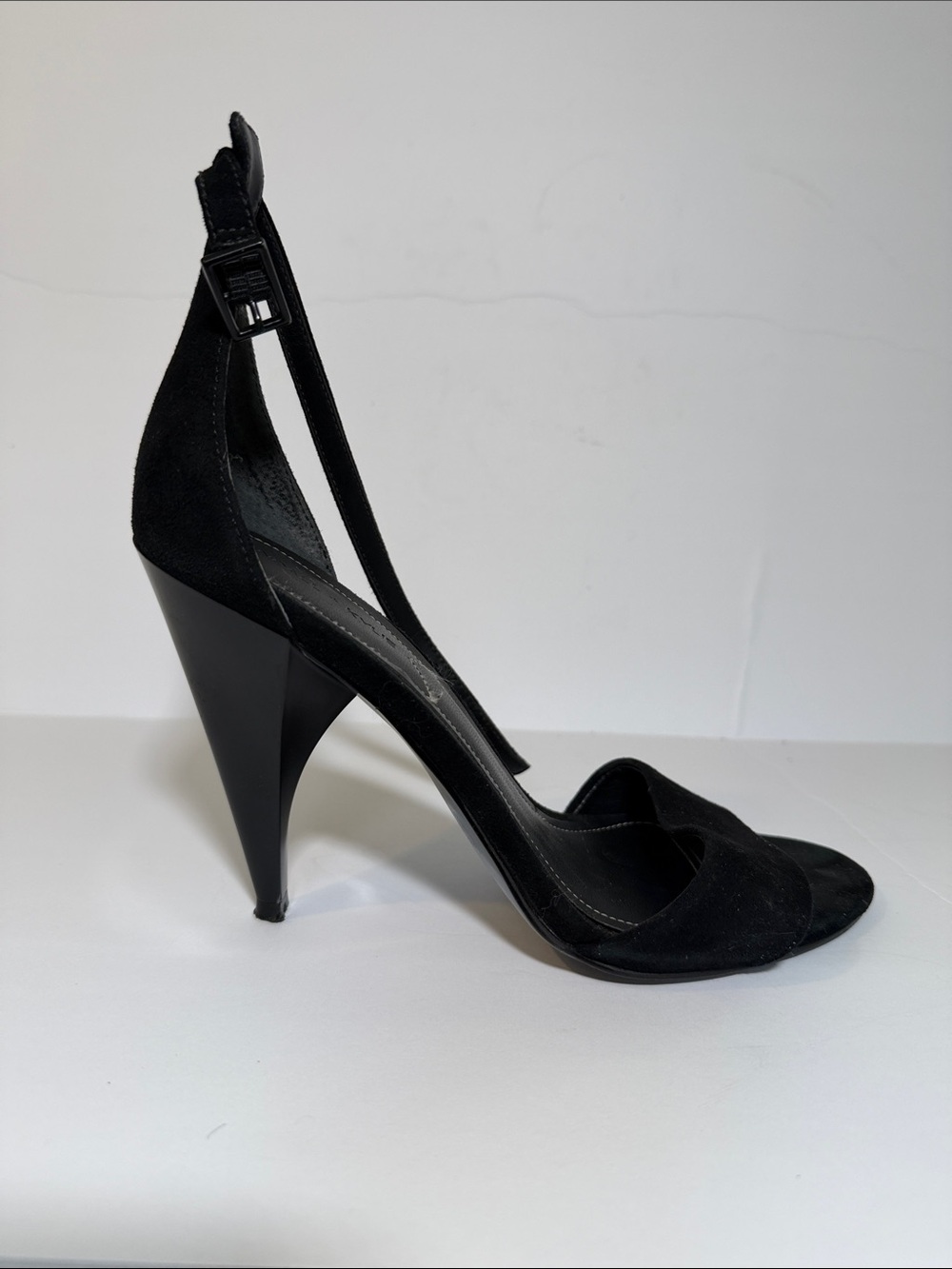 Kendall & Kylie - Women's Black Suede Open-Toe High Heel Sandal